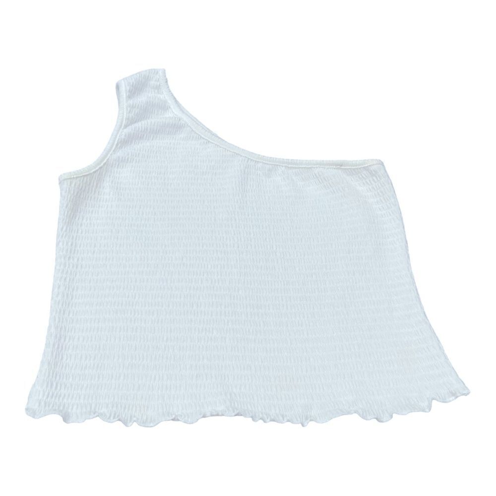 Alter’d State One Shoulder White Medium Cropped Top